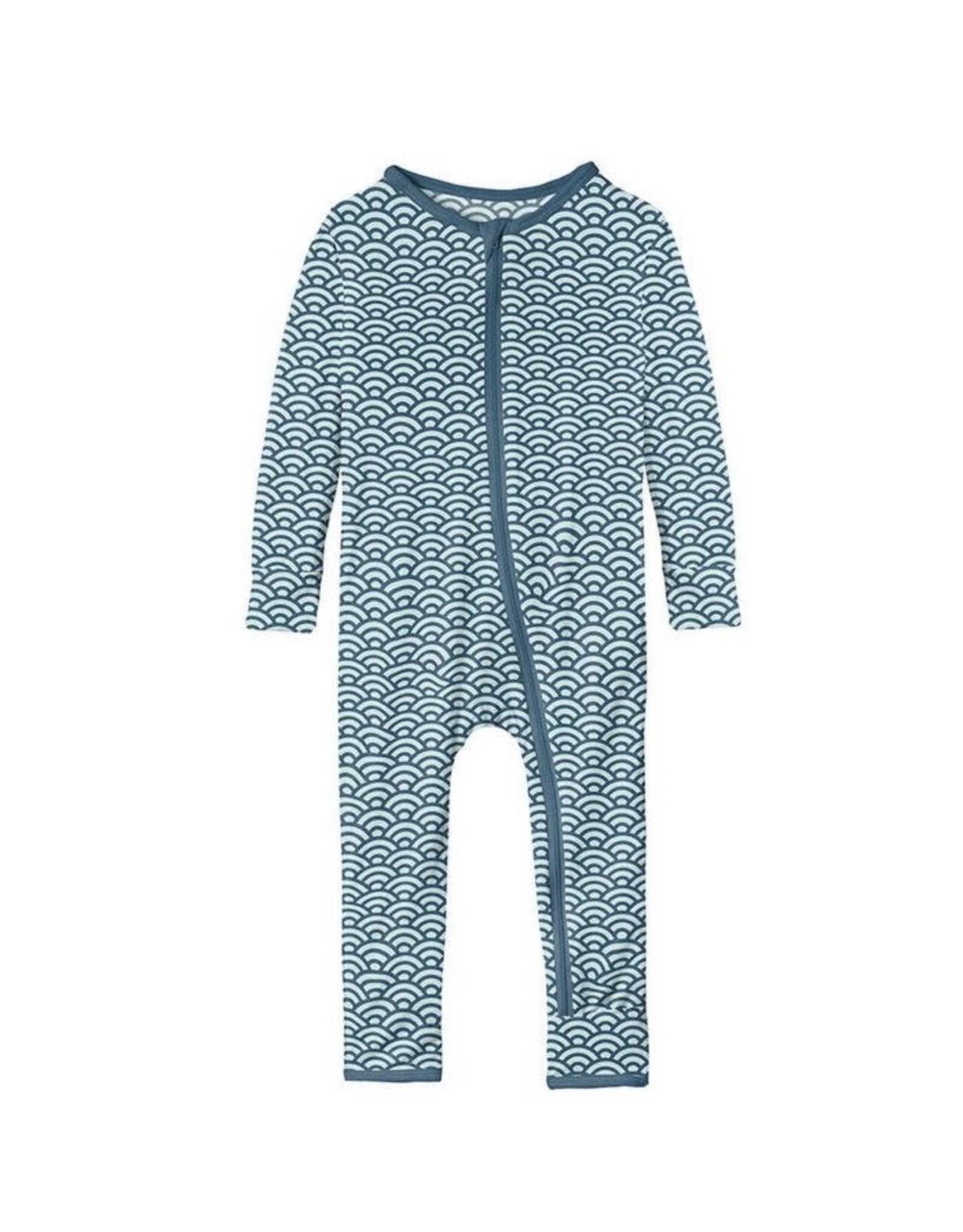 Kickee Pants Print Coverall with Zipper in Fresh Air Waves