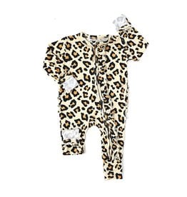 Gigi and Max Gia Leopard Ruffle Coverall with Zipper