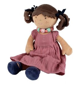 Tikiri Mandy Rag Doll with Friendship Bracelet in Dusty Rose Dress