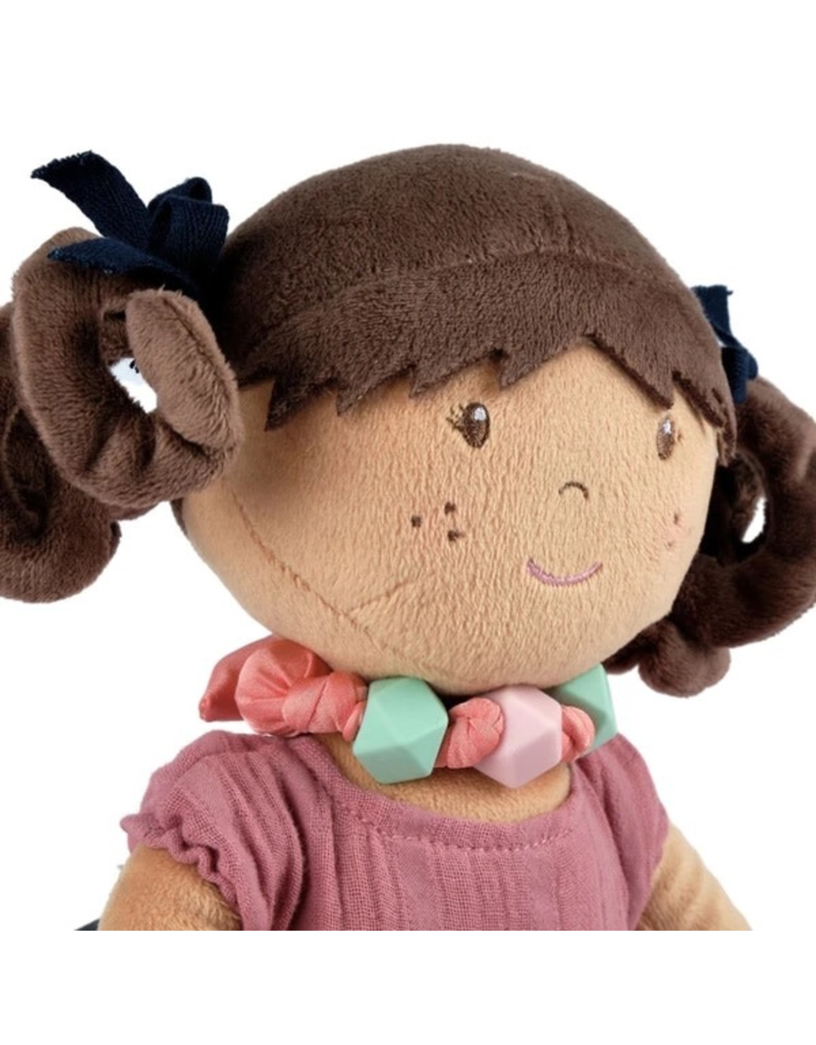 Tikiri Mandy Rag Doll with Friendship Bracelet in Dusty Rose Dress