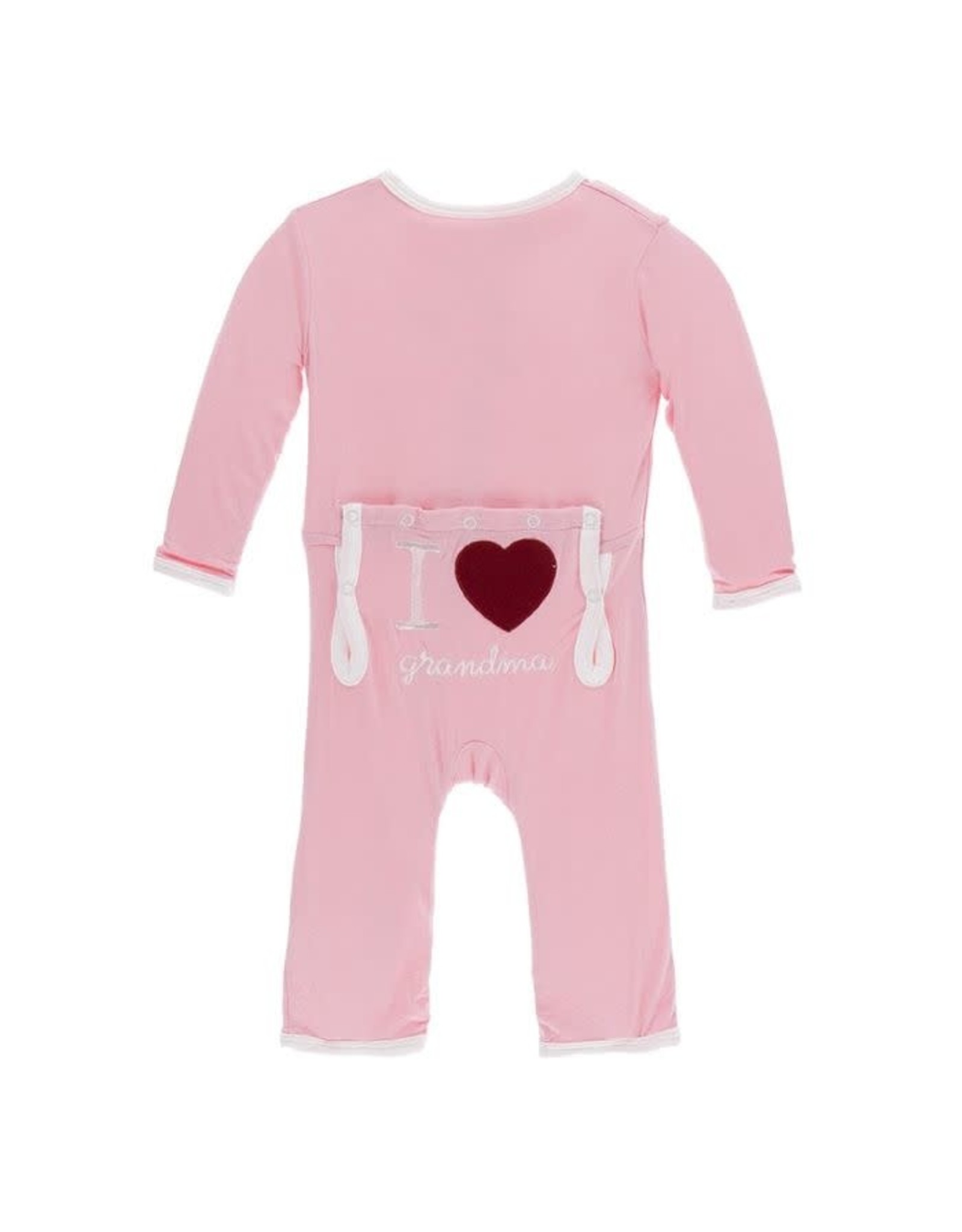 Kickee Pants Applique Coverall with Zipper in Lotus I Love Grandma