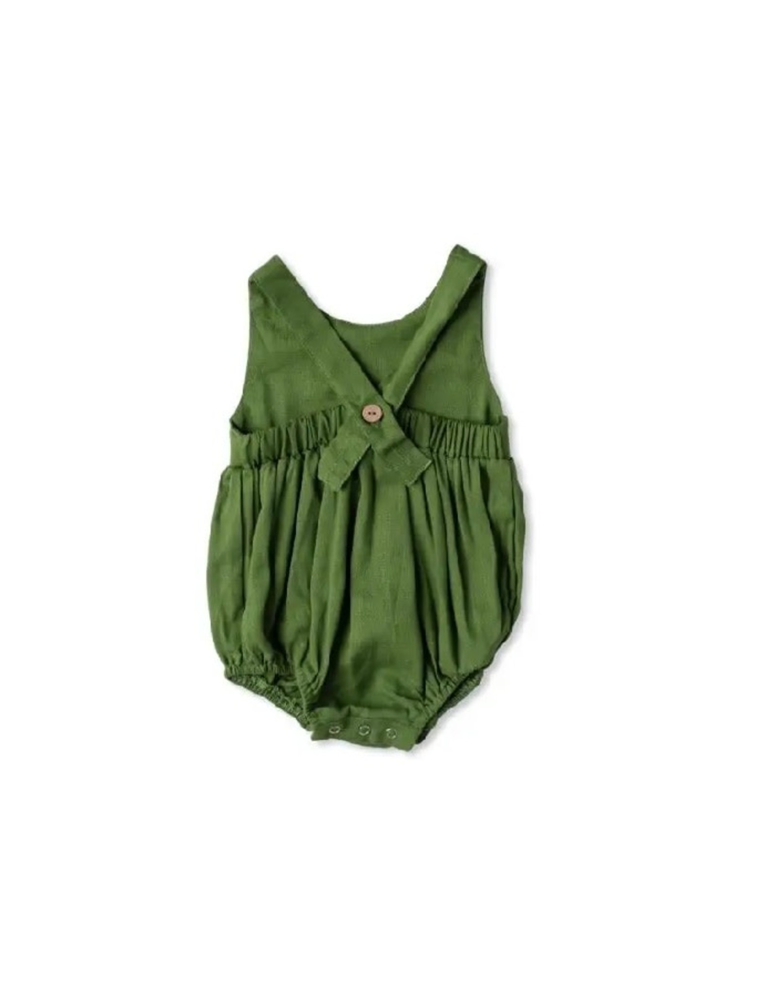 Babe Basics Green Crossed Straps Baby Romper