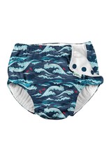 i play Snap Reusable Absorbent Swim Diaper - Navy Tidal Waves