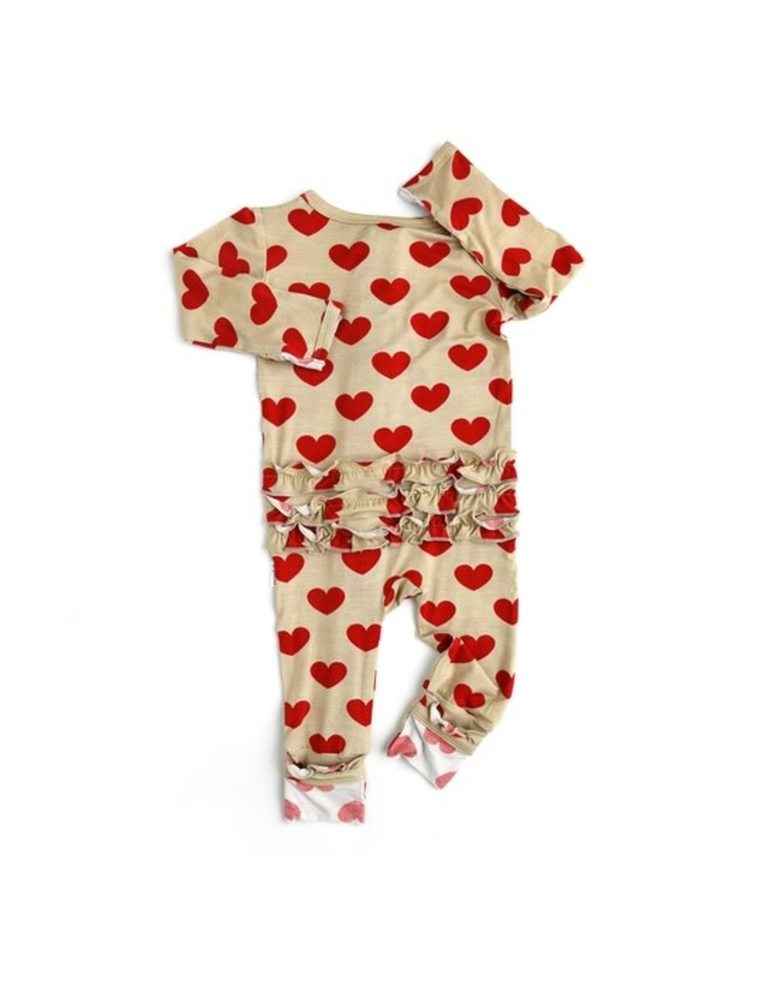 Gigi and Max Cupid Heart Ruffle Coverall with Zipper