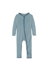 Kickee Pants Print Coverall with Zipper in Fresh Air Waves