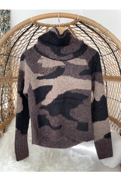 Turtleneck Knit Sweater BROWNIE