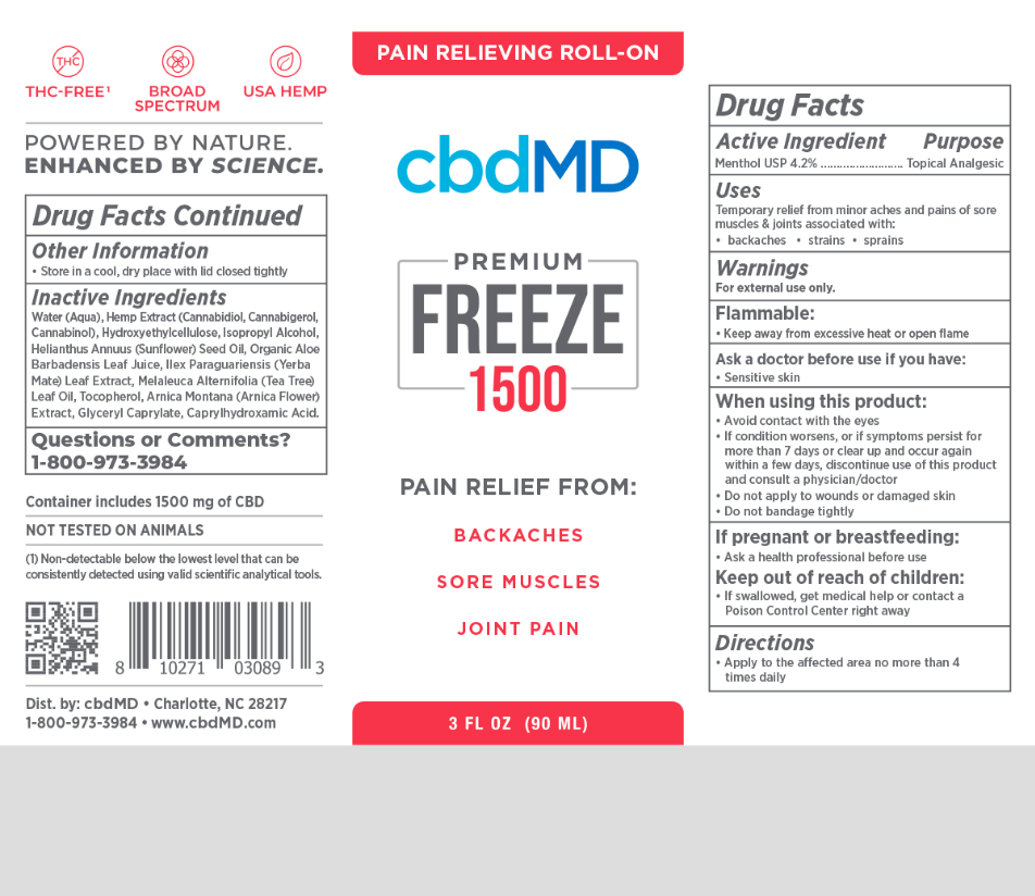 cbdMD | cbdMD FREEZE PAIN RELIEF | ROLLERS & SQUEEZE TUBES | 4 LEVELS |