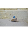 Blue Opalite Flower Ring - size 7.5
