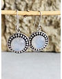 Moonstone & Sterling Dot Earrings