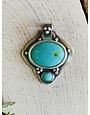 Turquoise Double Oval Sterling Pendant