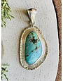 Turquoise Large Wedge Sterling Pendant