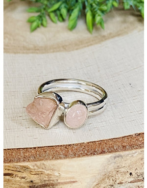 Morganite Double Stone Ring - Size 7