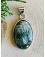 Large Oval Seraphinite Sterling Pendant