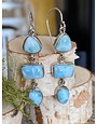 Larimar Multi-Shapes Dangle Sterling Earrings