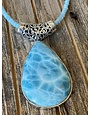 Larimar with Ornate Sterling Bale Pendant