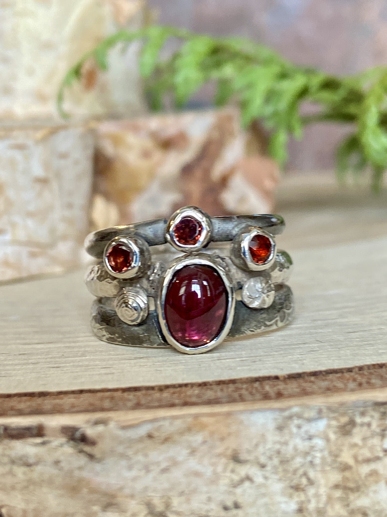 Rhodolite Garnet Ring - size 8