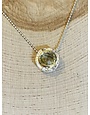 Green Amethyst Necklace with GF & Double Sterling Bezel