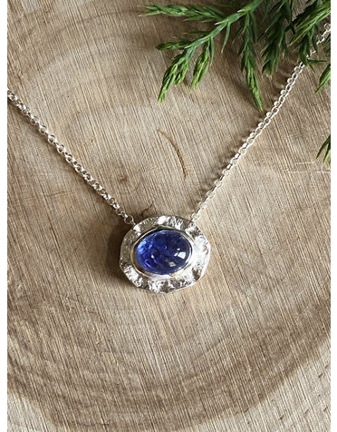 Tanzanite Oval Double Sterling Necklace