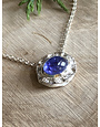 Tanzanite Oval Double Sterling Necklace