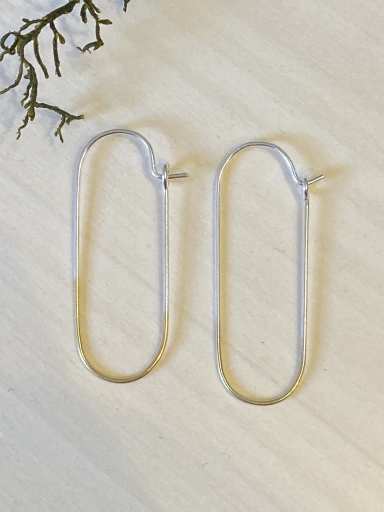 Two-Toned Small Paperclip Earrings
