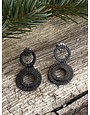 Oxidized Sterling Double Ring Earrings