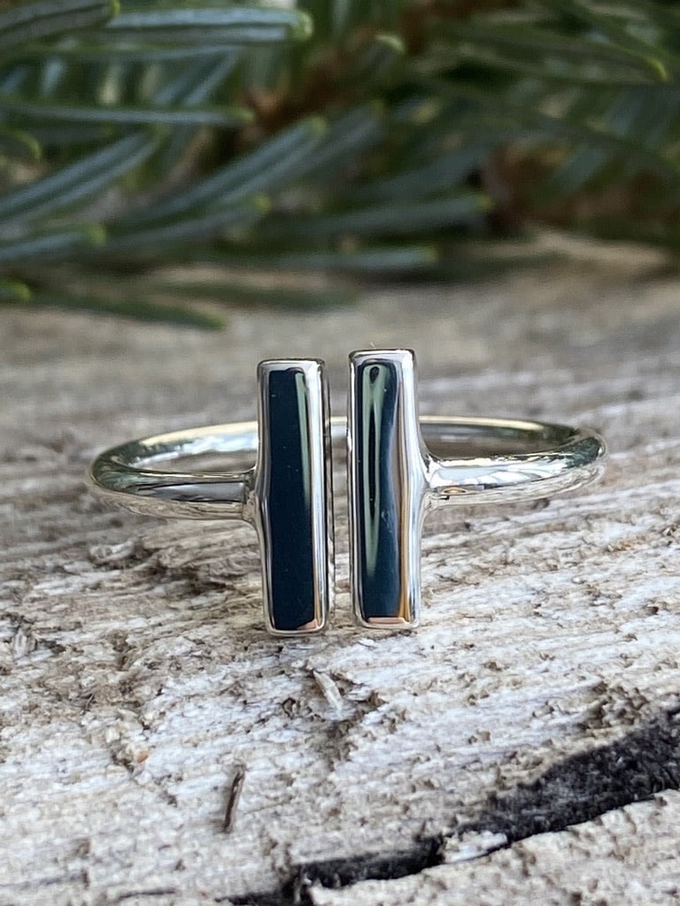 Double Bar Sterling Ring - Size 7