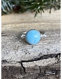 Round Larimar w/Pearls Ring - Size 5