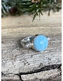 Round Larimar w/Pearls Ring - Size 5