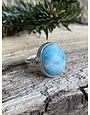 Oval Dome Larimar Ring - Size 8