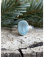 Aquamarine Faceted Oval Ring - Size 7