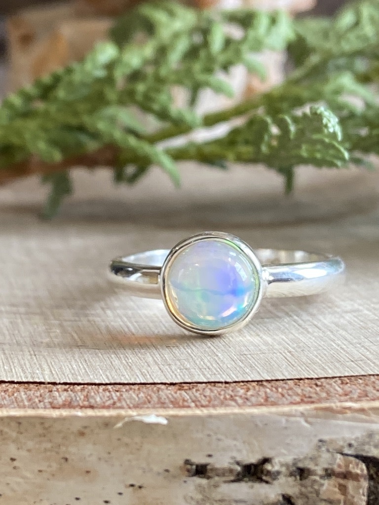 Ethiopian Opal Round Sterling Ring