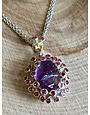Rough Amethyst w/Gold Tipped Amethysts Necklace