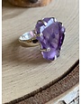 Record Keeper Amethyst Slice Sterling Ring - Size 8