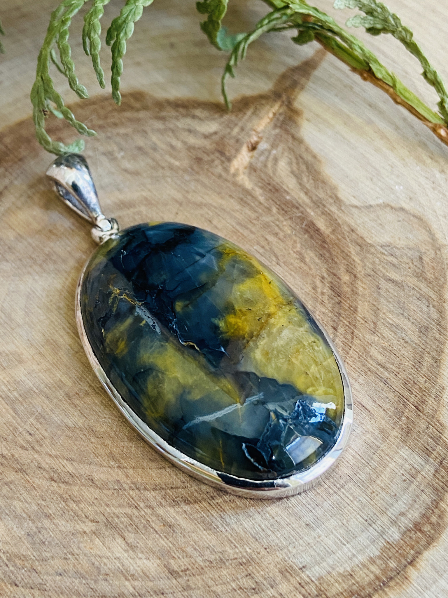 Nellite Large Oval Sterling Pendant