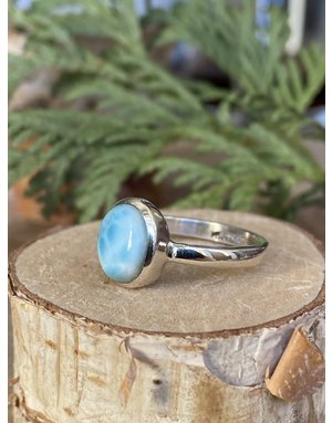 Larimar Tiny Oval Ring - Size 6