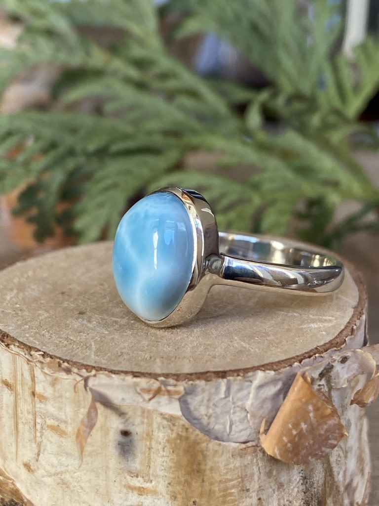 Larimar Oval Ring - Size 6.5
