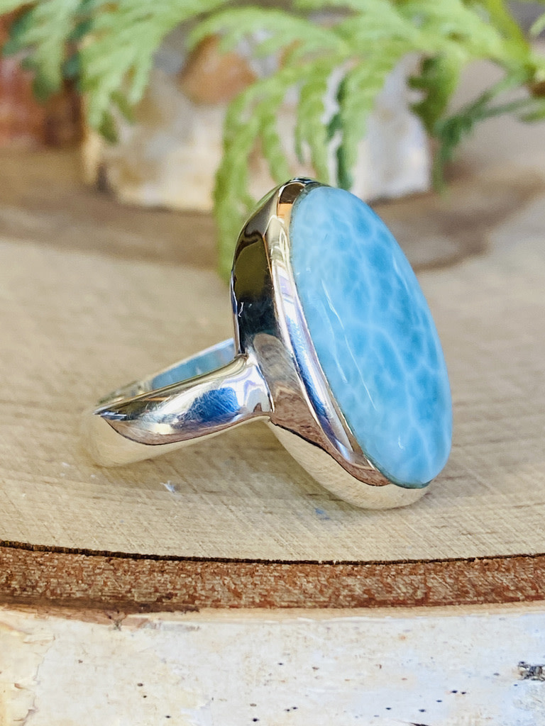 Larimar Oval Ring - Size 8