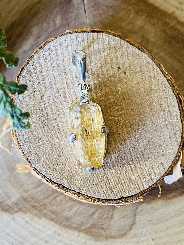 Imperial Topaz Crystal Sterling Pendant