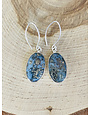 Pyrite in Agate Oval Drop Sterling Earrings