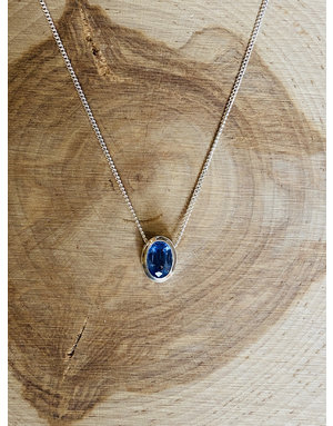 Kyanite Small Oval Sterling Necklace