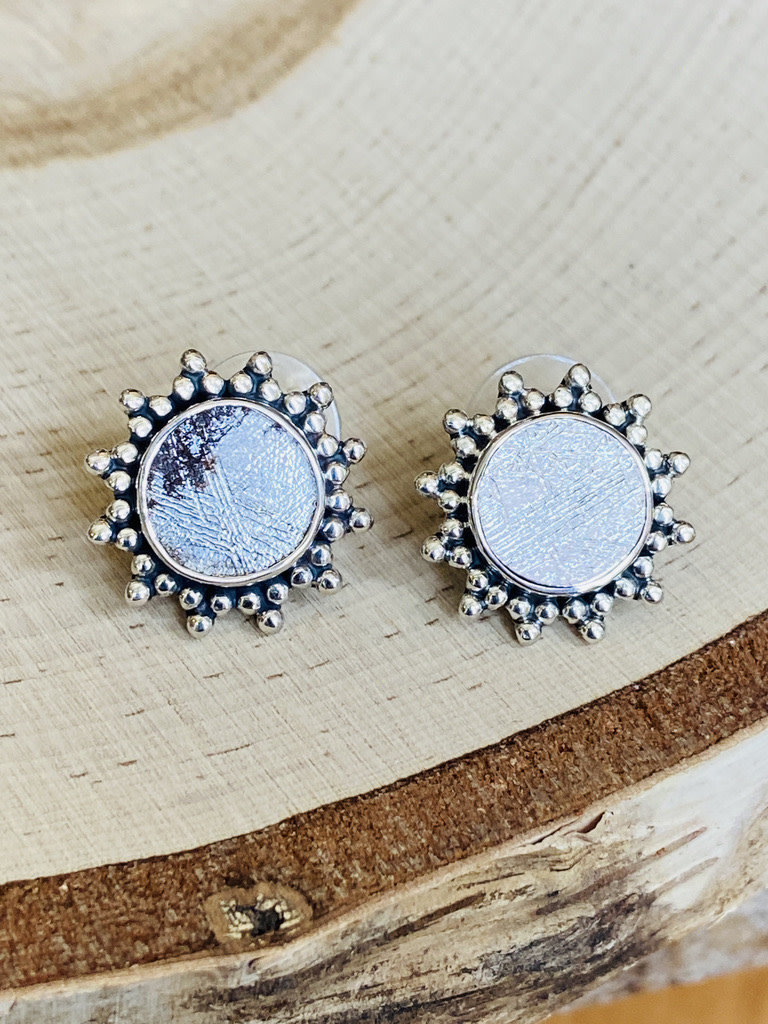 Meteorite Starburst Sterling Post Earrings