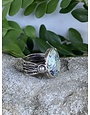 Sterling Patina Roman Glass w/Pearls Ring - Size 7