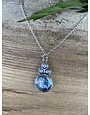 Sterling Patina Roman Glass Necklace w/3 Pearls