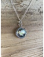 Sterling Patina Roman Glass Round Wire Necklace