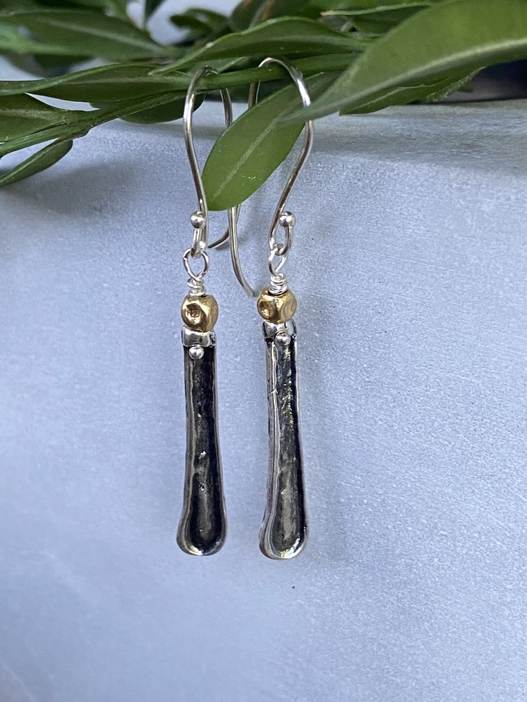 Sterling & Gold Filled Spoon Earrings