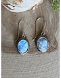 Sterling Patina Roman Glass Oval Earrings