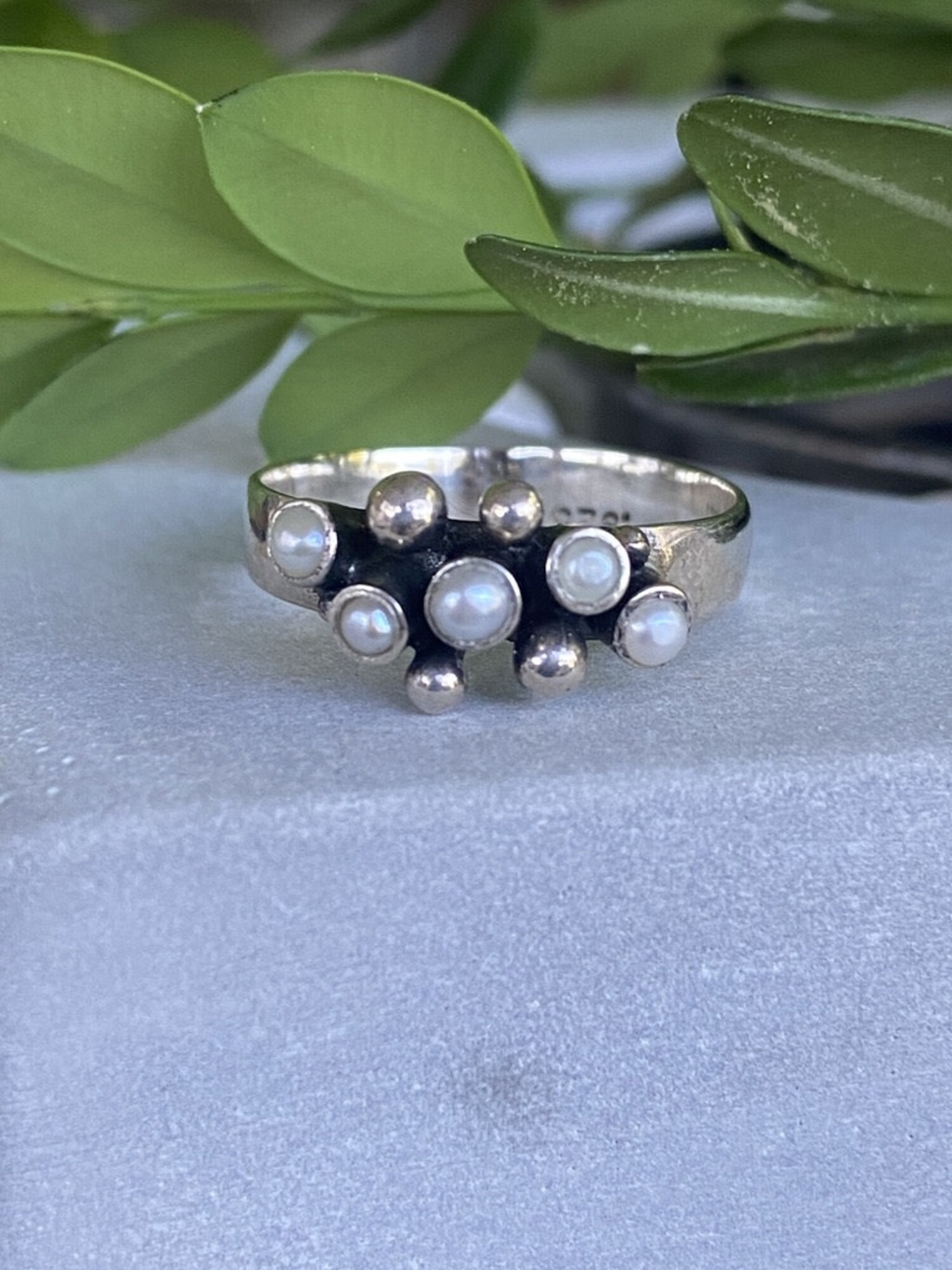 Sterling Multi Pearl Ring Size 7 Silver Fox Jewelry