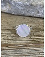 Sterling Mother of Pearl Triangle Set Ring - Size 8