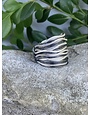 Sterling & Oxidized Sterling Wide Band - Size 7