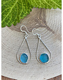 Beach Glass Turquoise Sterling Drop Loop Earrings